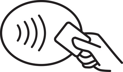 NFC & contactless payment vector icon —editable wireless tap symbol.

