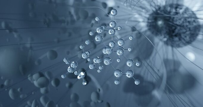 Looped video of Praziquantel, anthelmintics, rotating molecular 3D ball-and-stick model