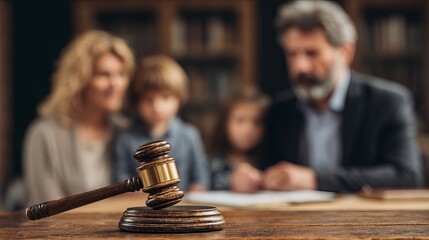 Family Law Legal Gavel Judge Justice Courtroom Wooden Gavel Family Dispute Resolution Legal Services Attorney Trial     
