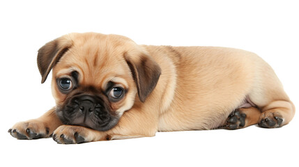 Obraz premium pug puppy on white background