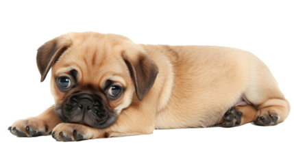 pug puppy on white background
