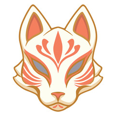 Japanese style fox icon representing folklore and culture  