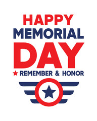 Memorial Day vector Illustration  text.