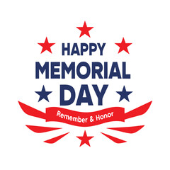 Memorial Day vector Illustration  text.