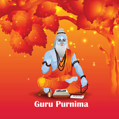Guru purnima festival celebrate with vector illustration