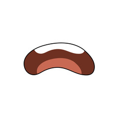 Cartoon mouth expression. Vector illustration 