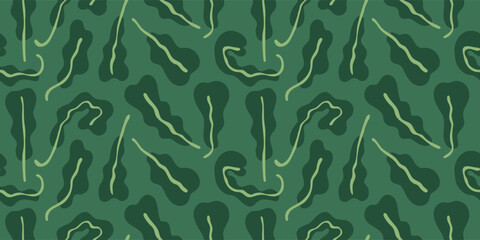 Vector botanical pattern seamless — Ficus lyrata leaves  illustrations. Fiddle leaf fig, organic shapes and hand drawn floral background for surface design, packaging, textile, nature-themed branding