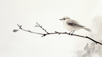 A bird is perched on a branch
