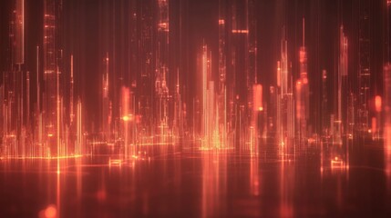 Abstract Geometric Data-Scape Visualization with Glowing Lines and Nodes