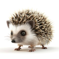 Close-up of a cute, digitally rendered hedgehog.
