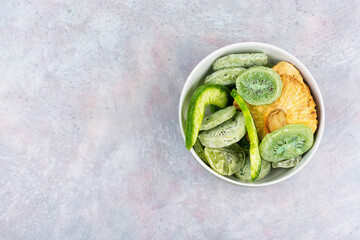 Homemade Colorful candied fruits.