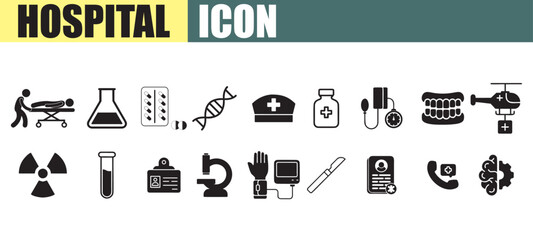 Set of Medical and Healthcare web Icons. Collection of Medical Icons
