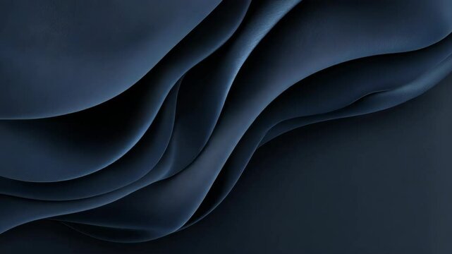 Abstract textured navy blue fabric featuring wavy patterns and soft shadows creates a modern and elegant background for graphic design projects