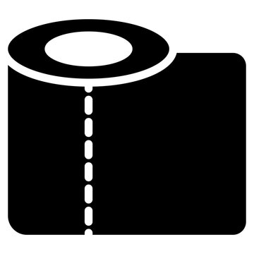 Bold Glyph Toilet Paper Icon