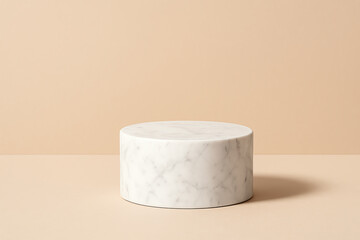 Stylish marble pedestal against a neutral background, perfect for showcasing desserts, pastries, or decorative items. An elegant addition to any culinary or event setting.