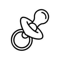 Baby pacifier icon in minimalist style, icon, vector 