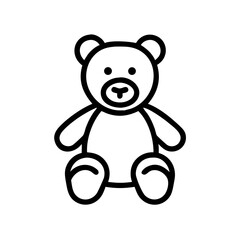 Obraz premium Cute teddy bear illustration in minimalist style, icon, vector 