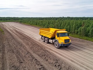 Heavy-duty truck on construction site