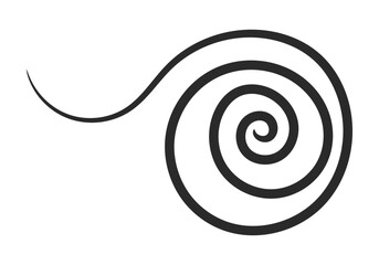 Dibujo de espiral dibujado con trazo de pincel negro