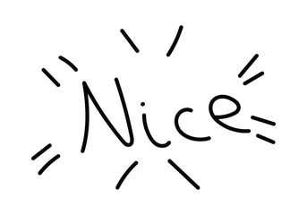 Palabra lindo hecha de trazo de pincel con líneas