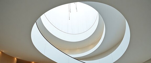 curved ceiling with a circular light fixture