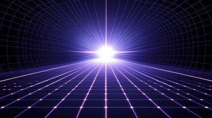 Digital tunnel, grid, futuristic pathway