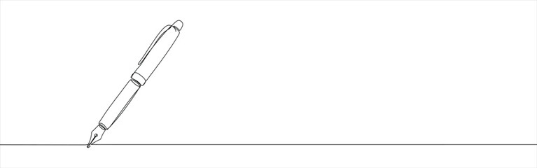 Writing pen continuous one line drawing. Write symbol concept.