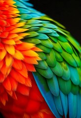 Obraz premium close up of a colorful parrot's feathers