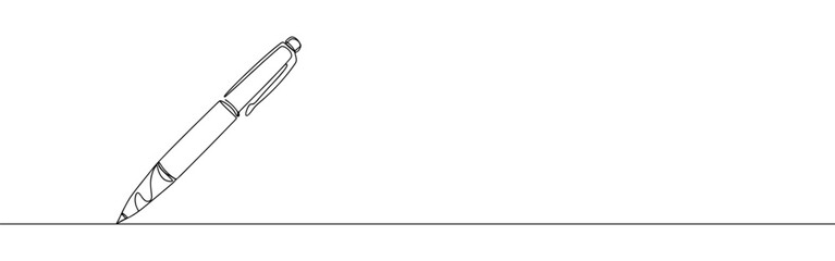 Writing pen continuous one line drawing. Write symbol concept.