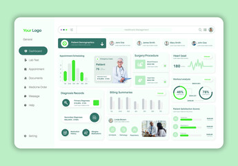 Modern Medical Dashboard UI Template for Health Care Analytics