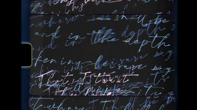 Vintage Film Poetry: Handwritten Script Overlay on Love and Sorrow