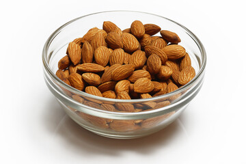 Fresh Almonds on white background