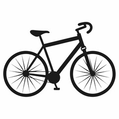 vintage bicycle silhouette Vector icon illustration silhouette Graphics design image white background
