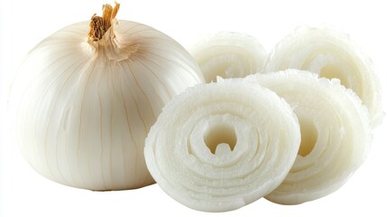 White onion sliced rings, food photography, cooking ingredient