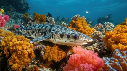 Zebra Shark in Coral Reef