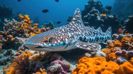 Zebra Shark Reef Coral Ocean Wildlife Underwater