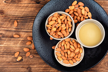 Organic natural almond oil.