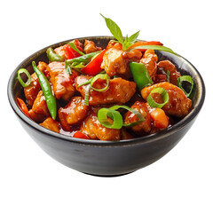 Colorful Chicken Stir-Fry with Vegetables on transparent background