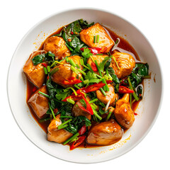 Colorful Chicken Stir-Fry with Vegetables on transparent background
