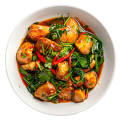 Colorful Chicken Stir-Fry with Vegetables on transparent background