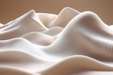 Fototapeta premium Abstract beige wave landscape, digital art, background design, website banner