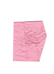 crumpled piece of pink paper, transparent background