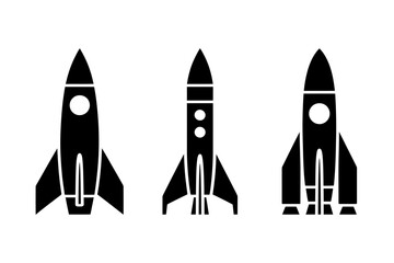 Three rockets illustration vector space travel art