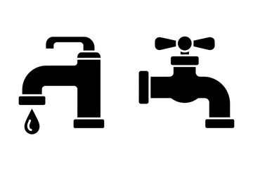 Faucet plumbing water tap icon vector illustration