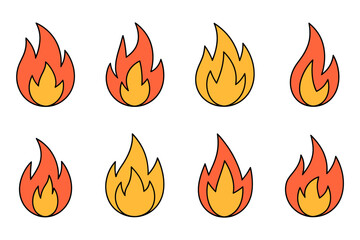 Cartoon flames fire vector illustration graphic art
