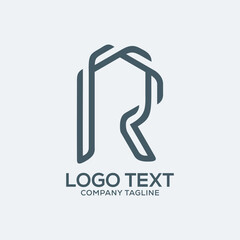 r letter creative logo design