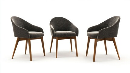 Obraz premium Dining chairs isolated on a white background from different angles
