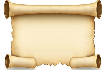 Antique parchment scroll, aged and creased, with blank space for text or image