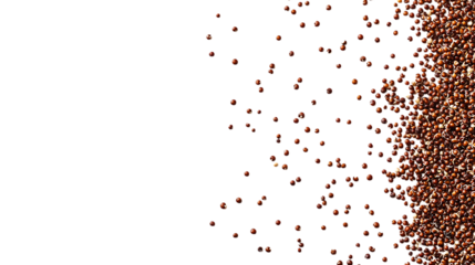 Close-Up of Quinoa Grains Scattered, Centered Composition, Clean Background

