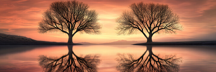 Golden Hour Harmony: Capturing the Tranquil Dance of Nature by the Lakeside